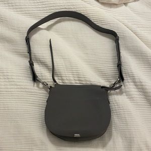ALL SAINTS grey leather crossbody bag